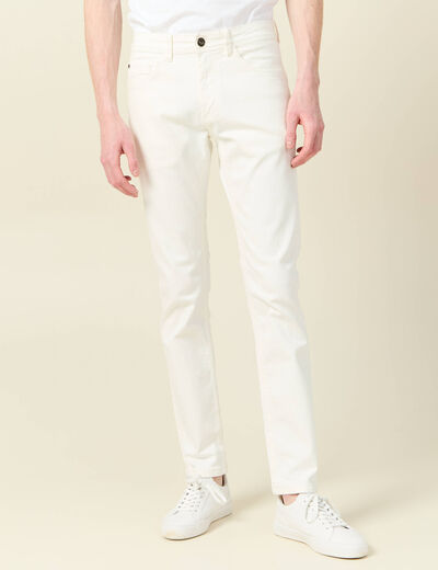 Jeans slim longueur 32 denim blanc homme
