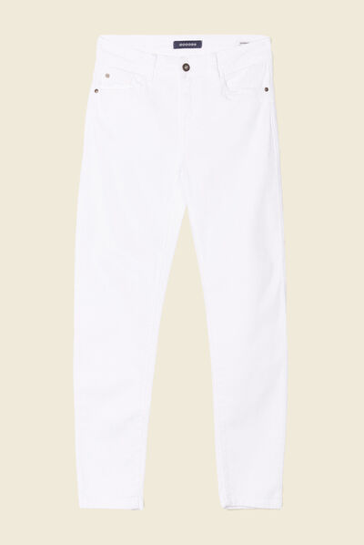 Jeans Vanessa - slim taille basse 7/8ème denim blanc femme