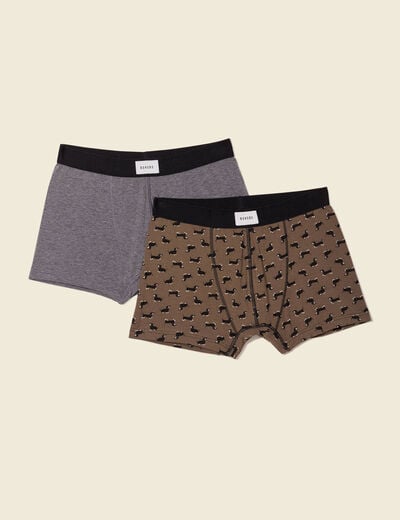 Lot 2 boxers gris foncé homme