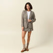 Blazer manches longues col tailleur noir femme