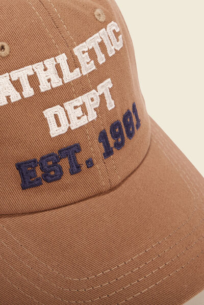 Casquette brodée marron cognac homme