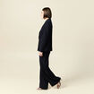 Blazer manches longues col tailleur bleu marine femme