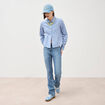 Jeans bootcut taille haute denim used femme