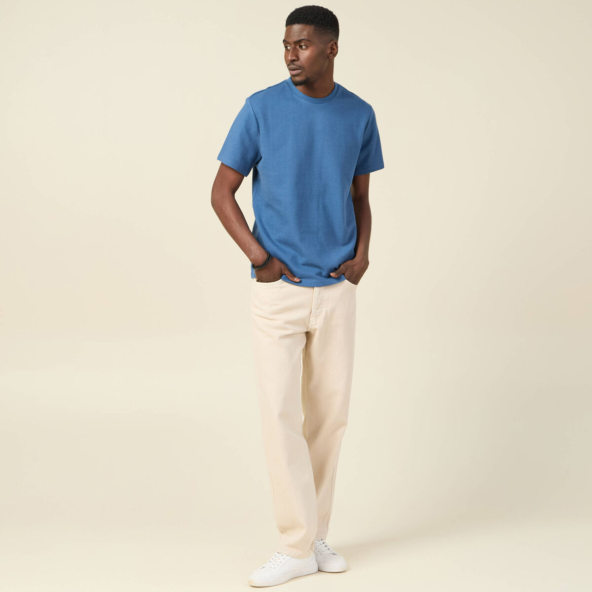 T-shirt manches courtes bleu foncé homme