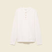 T-shirt cintr&eacute; en coton manches longues ecru homme