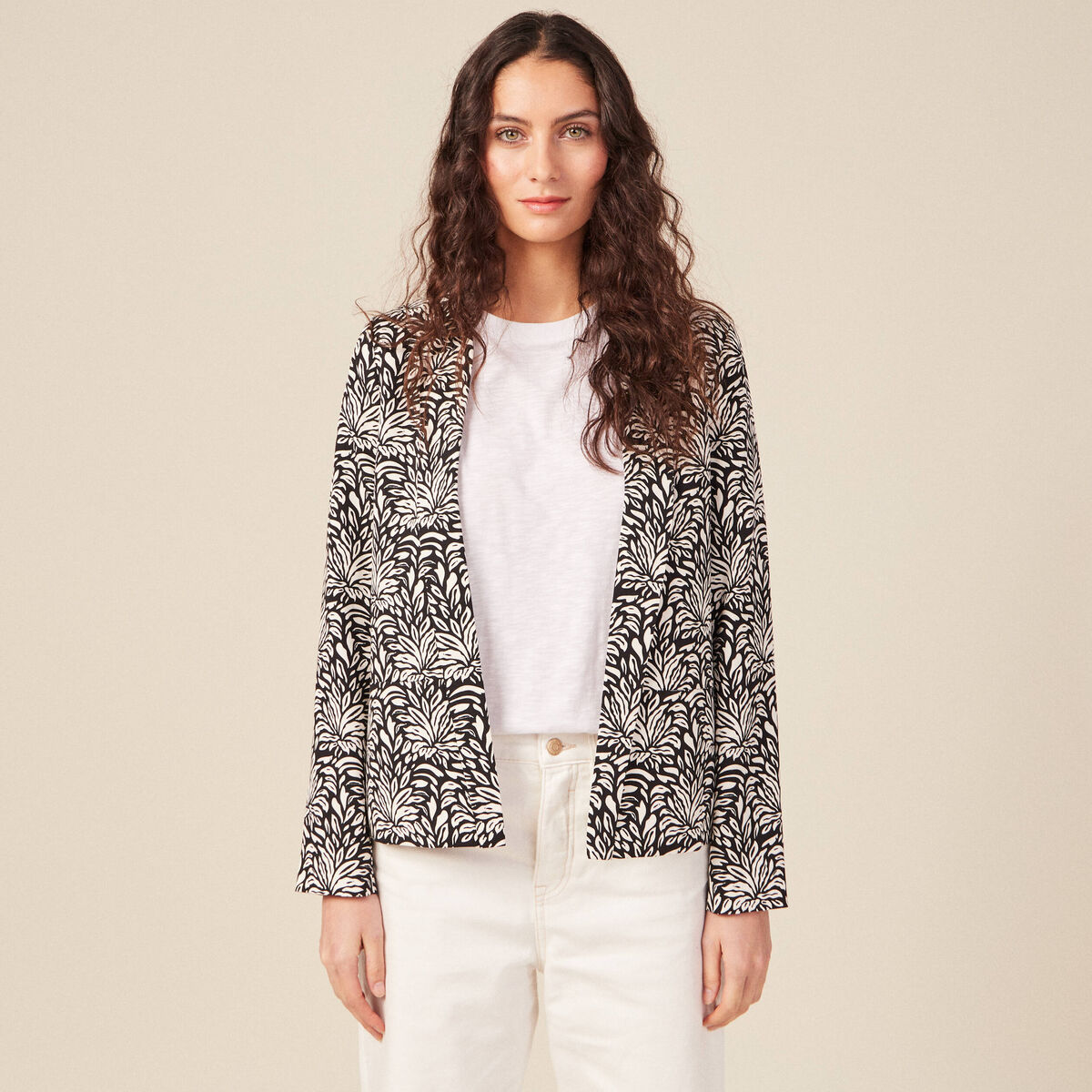 Veste esprit blazer droite noir femme