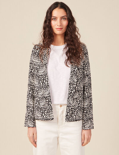 Veste esprit blazer droite noir femme