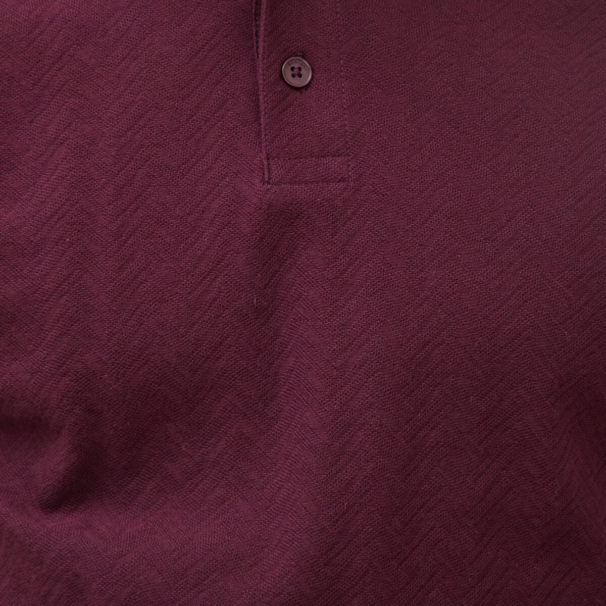 Polo droit en coton manches courtes prune homme