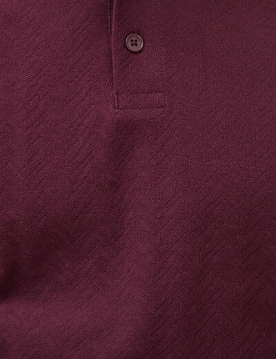 Polo droit en coton manches courtes prune homme