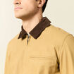 Veste zippée col velours camel homme
