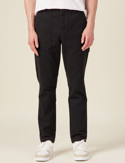 Jeans relax charpentier noir homme