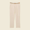 Pantalon chino longueur 32 avec ceinture beige homme