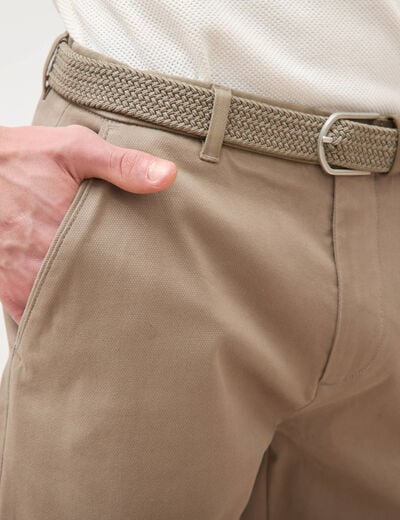 Pantalon straight longueur 32 ceinture taupe homme