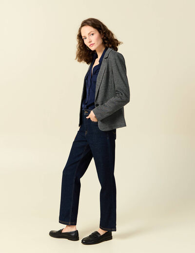 Veste blazer droite noir femme