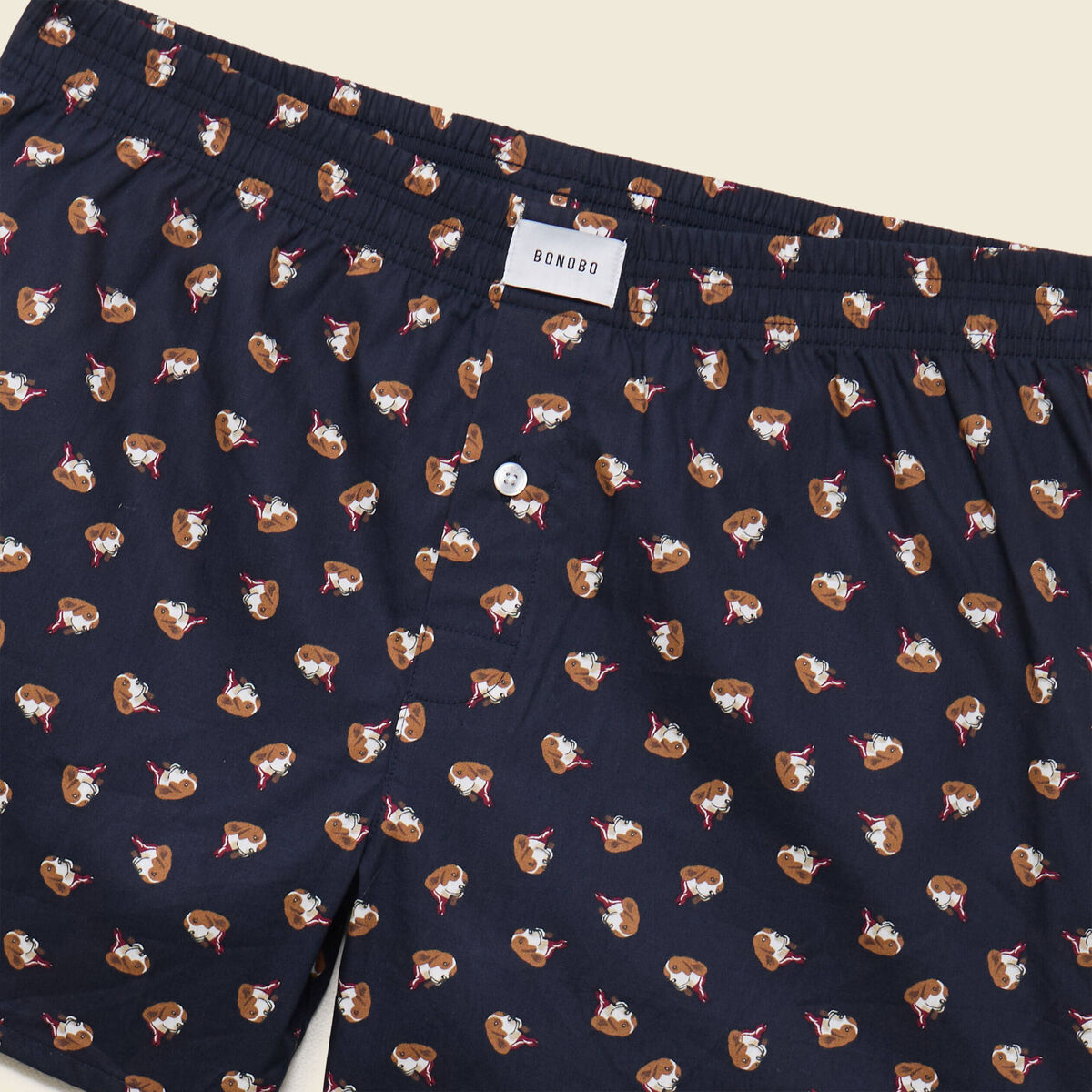 Coffret boxer imprim&eacute; en coton bleu marine homme