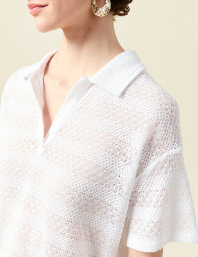 T-shirt manches courtes blanc femme