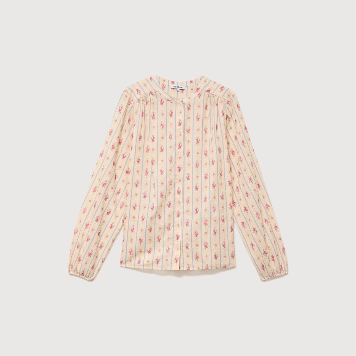 Chemise ample en coton manches longues blanc femme