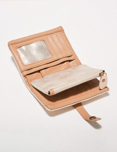 Portefeuille beige femme