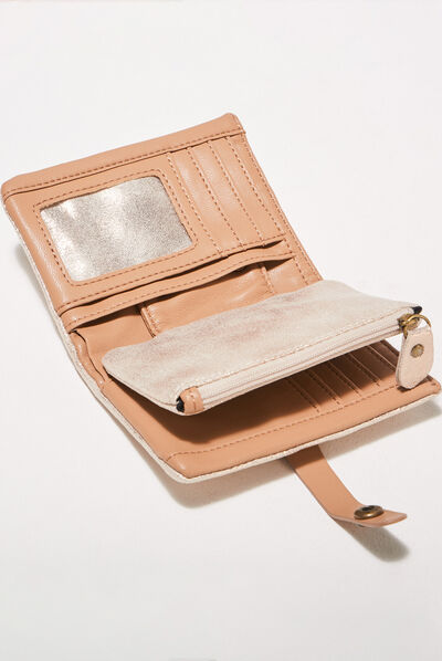 Portefeuille beige femme