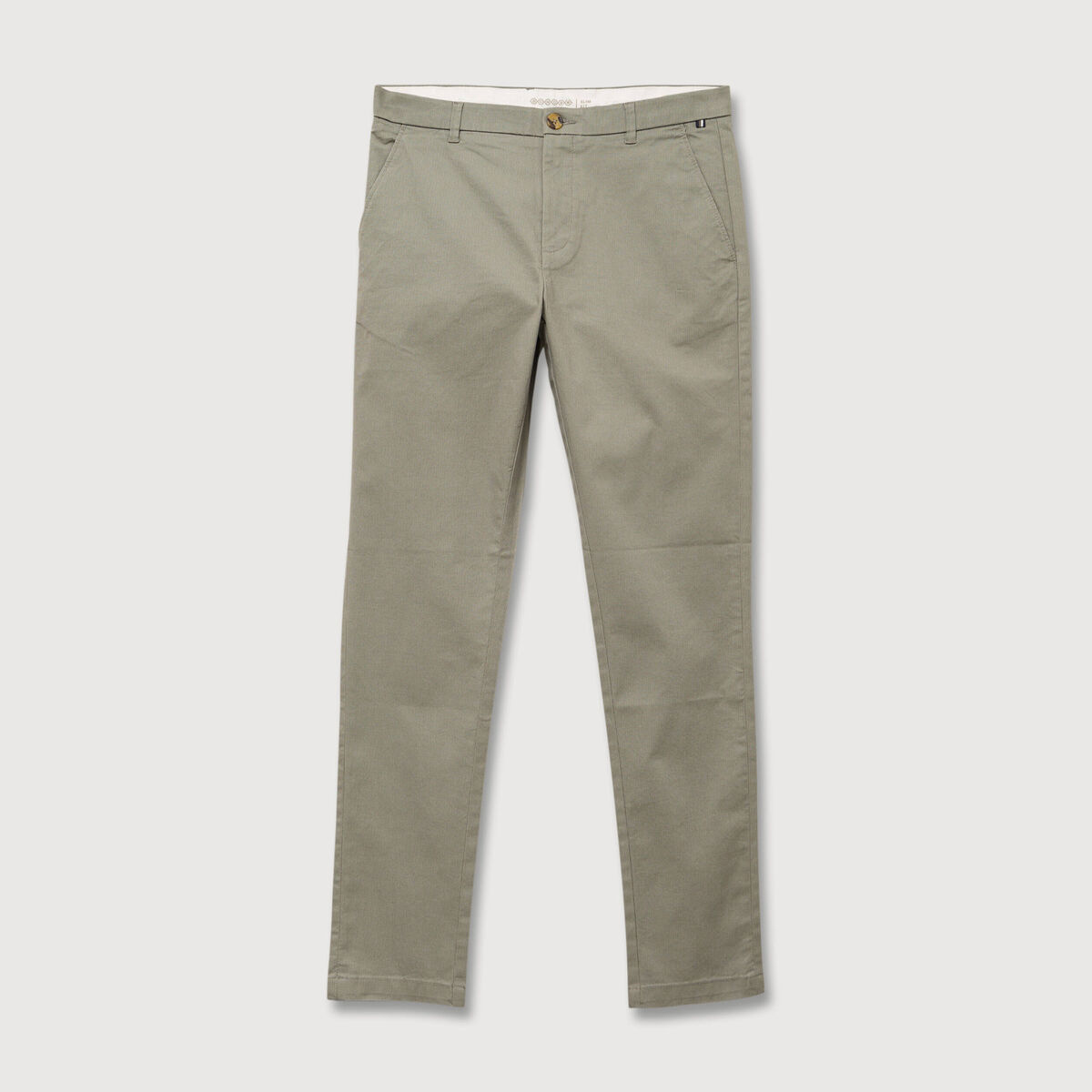 Pantalon chino slim vert kaki homme