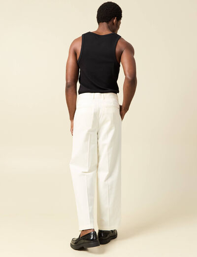 Pantalon droit longueur 32 ecru homme