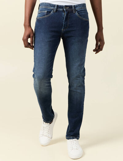 Jeans homme slim effet used denim brut homme