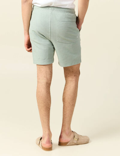 Short droit avec cordon vert olive homme