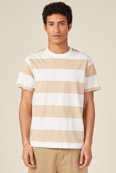 T-shirt manches courtes ecru homme
