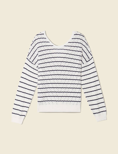 Pull manches longues ecru femme