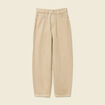 Jeans slouchy taille haute en coton beige femme