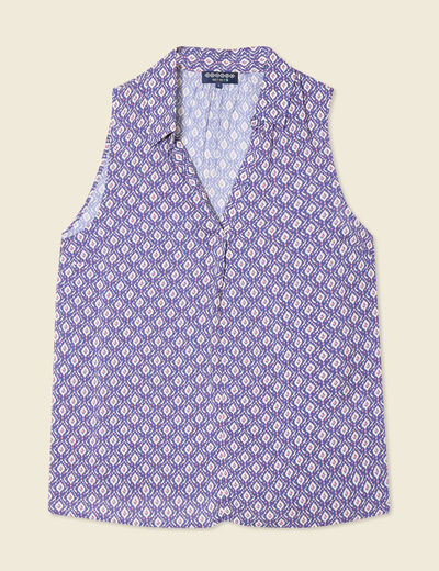 Blouse sans manches bleu marine femme