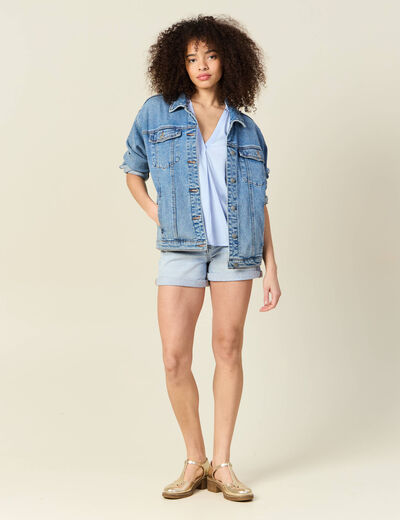 Blouse sans manches blanc femme