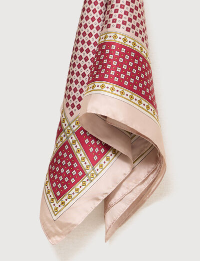 Foulard satin&eacute; rouge femme