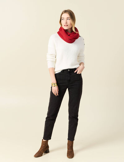 Pull manches longues ecru femme