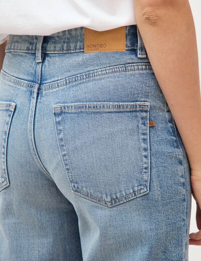 Jeans straight taille standard bleu femme