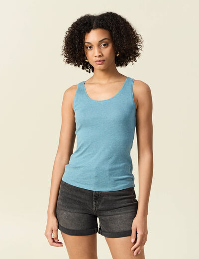 Débardeur femme uni col arrondi Instinct bleu gris femme