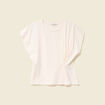 T-shirt manches courtes creme femme