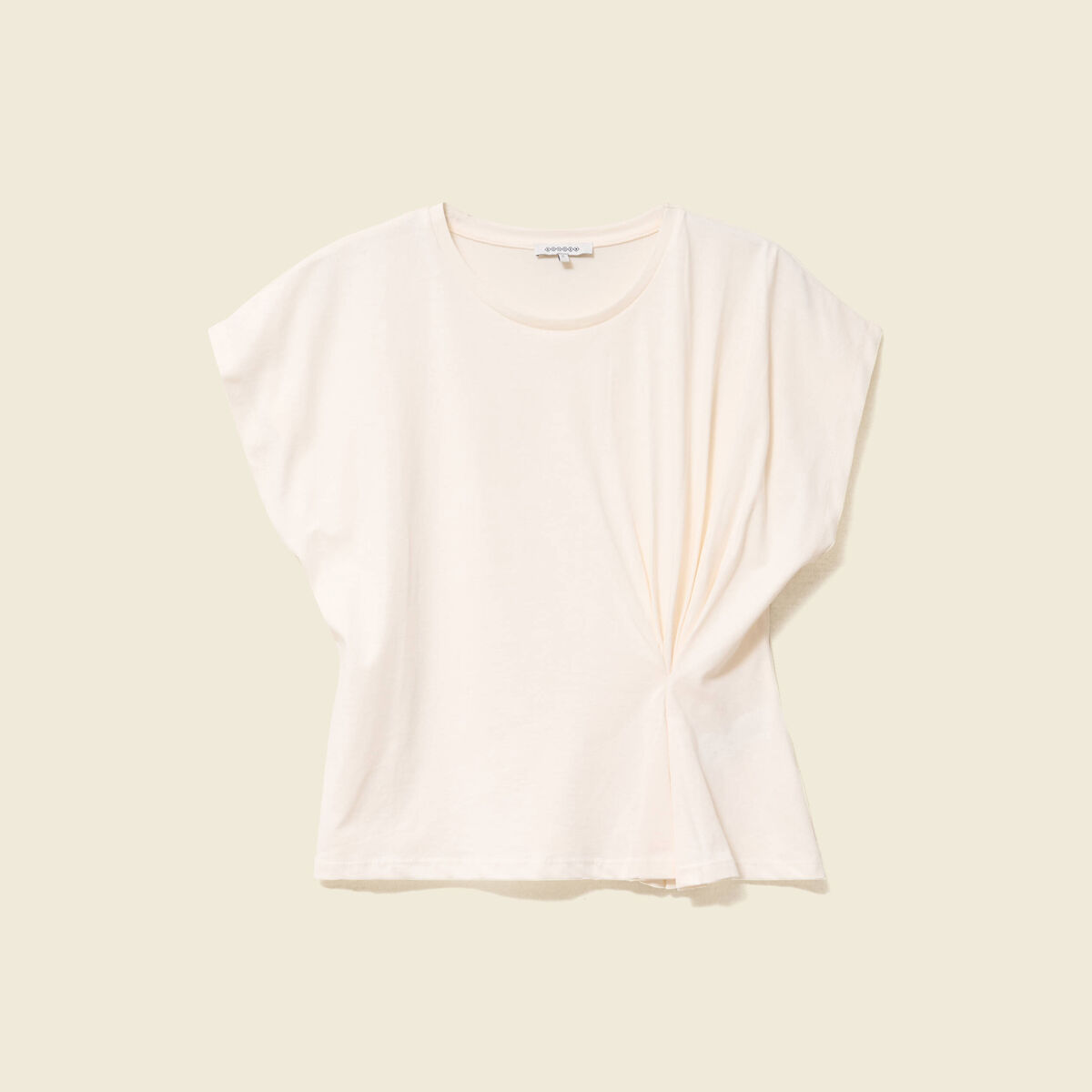 T-shirt manches courtes creme femme