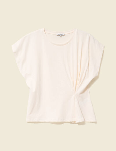 T-shirt manches courtes creme femme