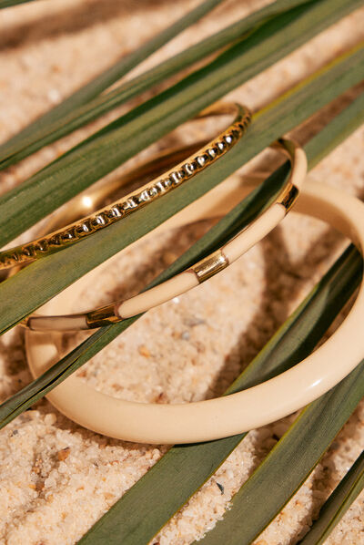 Lot 3 bracelets ecru femme