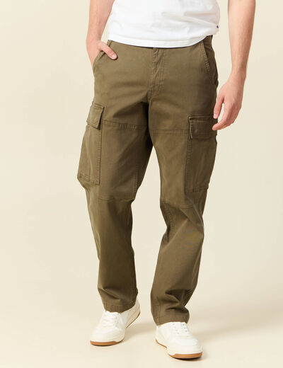 Cargo battle longueur 32 vert kaki homme