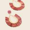 Boucles d'oreilles pendantes rouge foncé femme
