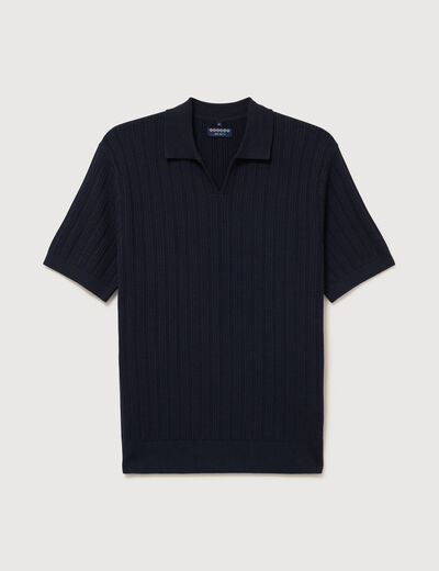 Polo manches courtes bleu marine homme