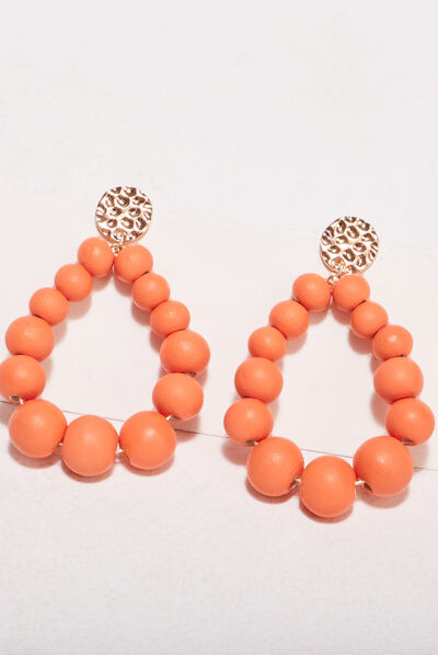 Boucles d'oreilles pendantes orange foncé femme