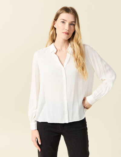 Chemise manches longues ecru femme