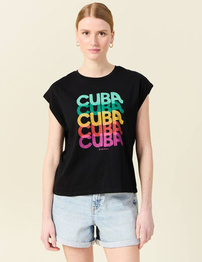 T-shirt éco-responsable noir femme