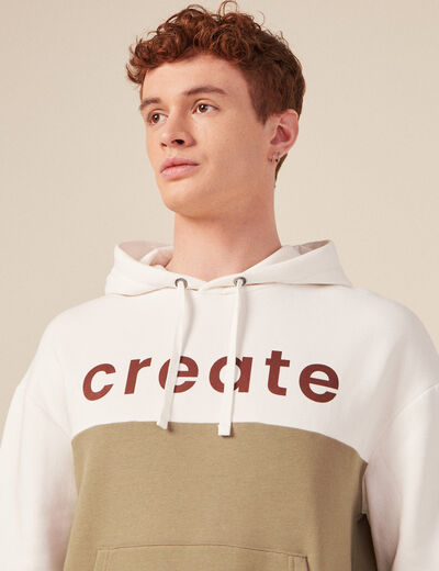 Sweat capuche éco-responsable taupe homme