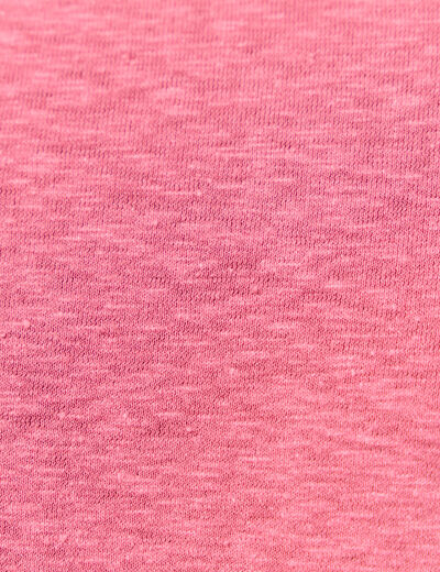 T-shirt manches courtes brodé vieux rose femme
