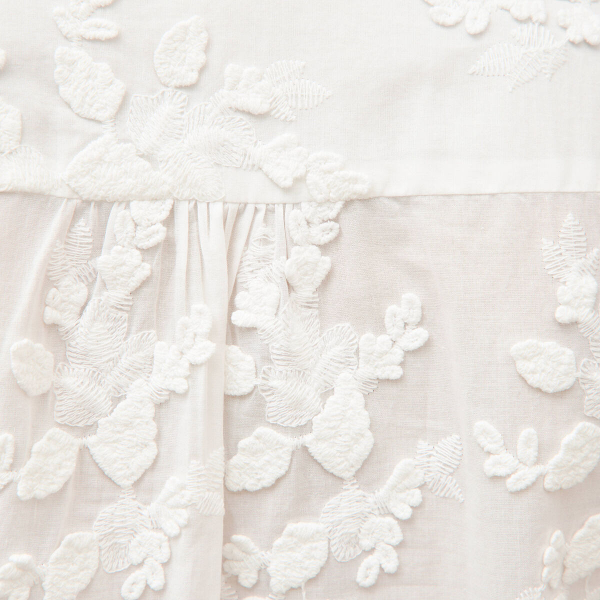 Chemise en coton manches longues ecru femme