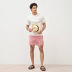 Short de bain rouge corail homme